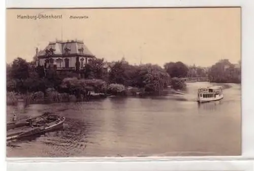 51165 Ak Hamburg-Uhlenhorst Alsterpartie 1907