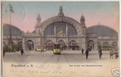 00901 Ak Frankfurt a.M. Hauptbahnhof Strassenbahn 1908
