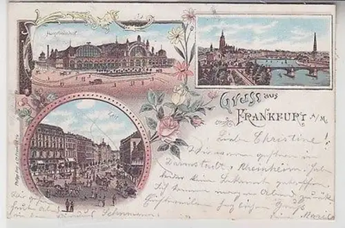 21993 Ak Lithographie Gruß aus Frankfurt am Main 1897