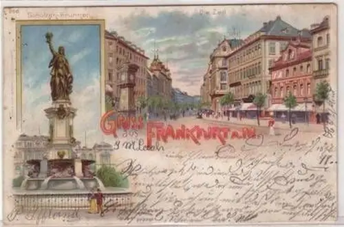 53707 Ak Lithographie Gruß aus Frankfurt am Main 1899