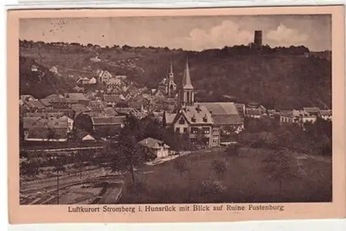 60443 Ak Luftkurort Stromberg im Hunsrück mit Blick auf Ruine Fustenburg 1928