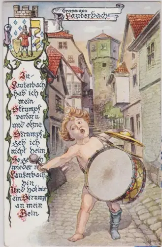 86215 Humor Reim Ak Gruß aus Lauterbach 1937