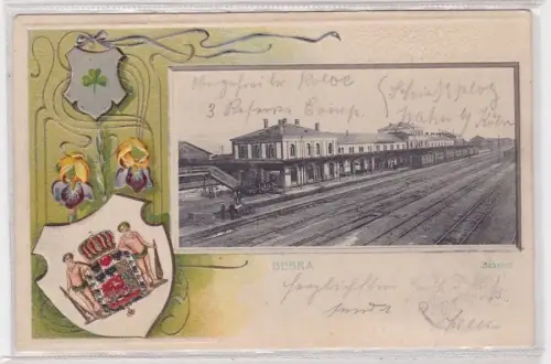 91274 Präge Passepartout AK Bebra Bahnhof 1903