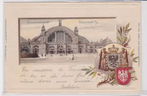 81152 Präge Passe Partout Ak Frankfurt am Main Hauptbahnhof um 1900