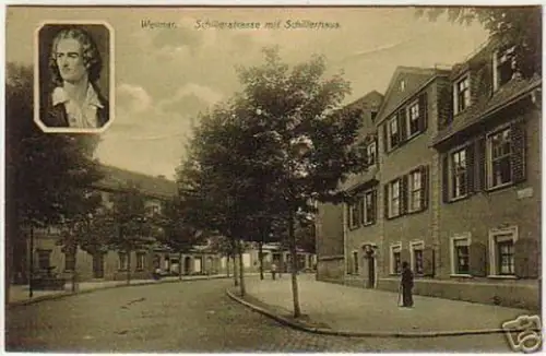 15998 Ak Weimar Schillerstrasse & Schillerhaus um 1930