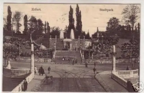09212 Feldpost Ak Erfurt Stadtpark 1916