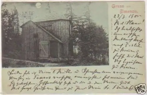 24273 Mondscheinkarte Gruss aus Ilmenau 1905