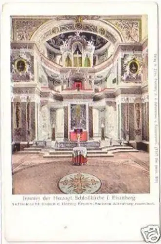28380 Ak Inneres der Schloßkirche in Eisenberg um 1920