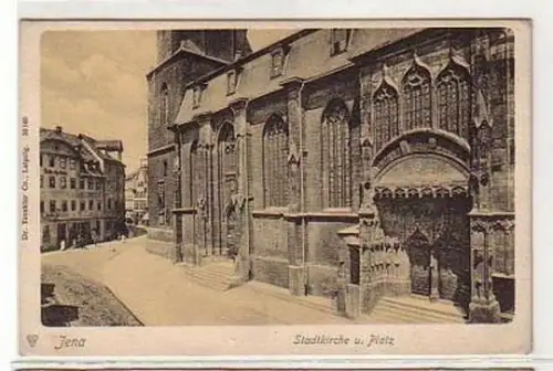 26295 Ak Jena Stadtkirche und Platz um 1910