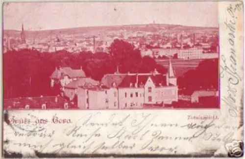 12982 Ak Gruß aus Gera Totalansicht 1901