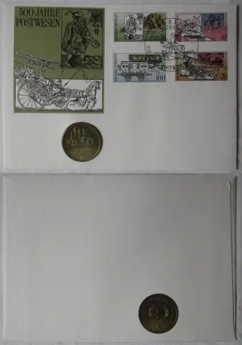 DDR Numisbrief mit 5 Mark 500 Jahre Postwesen 1990 (118630)
