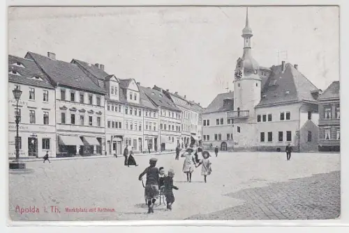 70412 Ak Apolda in Thüringen Marktplatz mit Rathaus um 1915