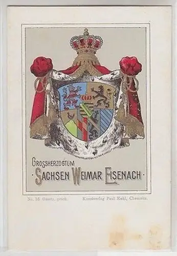 26255 Wappen Ak Lithographie Großherzogtum Sachsen Weimar Eisenach um 1900