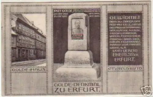 14494 Mehrbild Ak Golde Denkmal zu Erfurt 1908