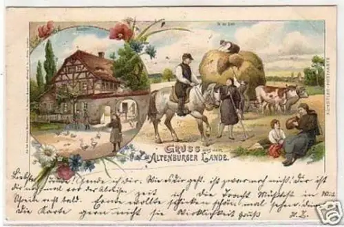 21961 Ak Litho Gruß aus dem Altenburger Lande 1899
