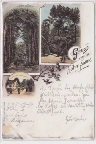 95284 Lithographie Ak Gruss von der Hohen Sonne Gasthof, Annathal usw. 1897