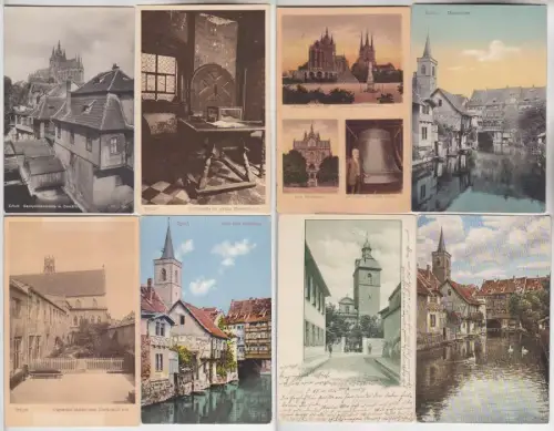 26841/8 Ak Erfurt Nicolaikirche, Dämmchen, Augustinerkirche usw. um 1920