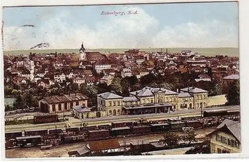 61209 Ak Ronneburg Sachsen Altenburg Bahnhof Totalansicht 1913