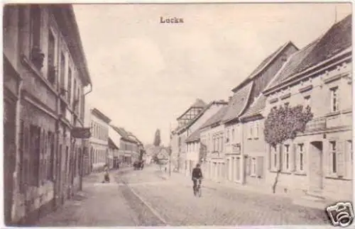 23499 Ak Lucka S.-A. Strassenansicht um 1910