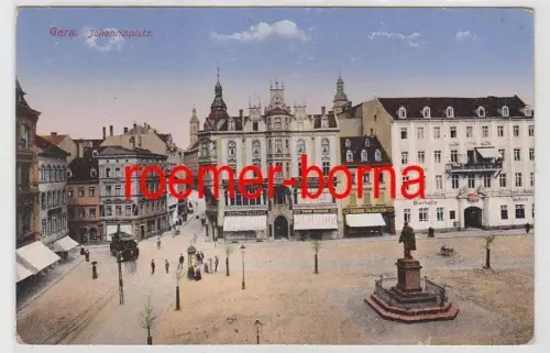 82821 Feldpost Ak Gera Johannisplatz mit Strassenbahn 1917