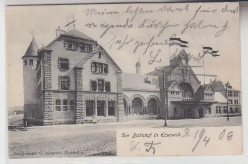 69094 Ak Der Bahnhof in Eisenach 1906