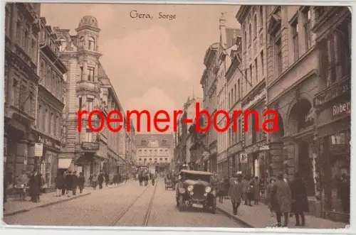 80250 Ak Gera Sorge mit Geschäften und Verkehr 1931