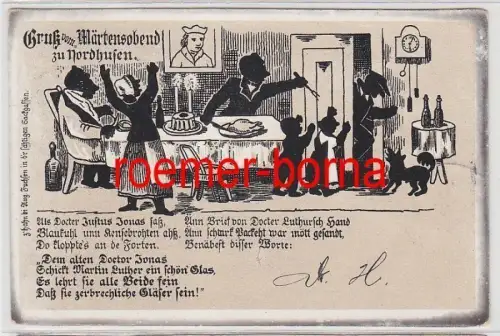 74874 Reim Ak Gruß vom Märtensabend zu Nordhusen Nordhausen 1899