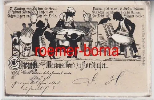 74871 Reim Ak Gruß vom Märtensabend zu Nordhusen Nordhausen 1899