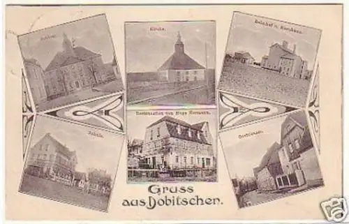 25205 Mehrbild Ak Gruß aus Dobitschen Bahnhof usw. 1924