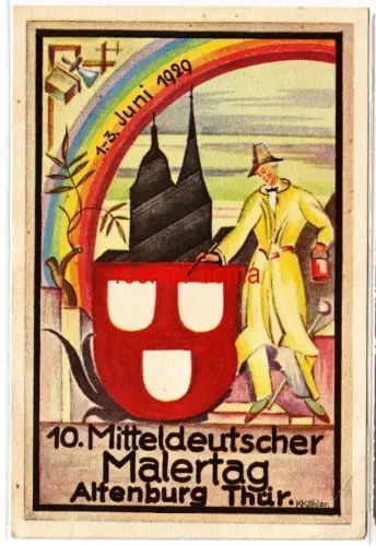 79512 Ak 10. Mitteldeutscher Malertag Altenburg Thüringen 1.-3. Juni 1929