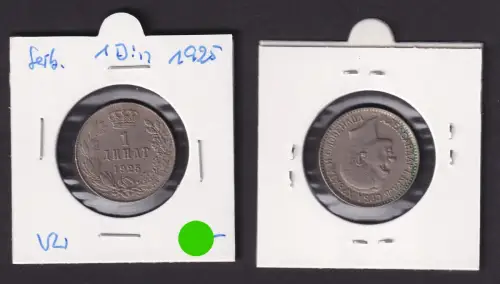 1 Dinar Kupfer Nickel Münze Serbien 1925 ss (172032)