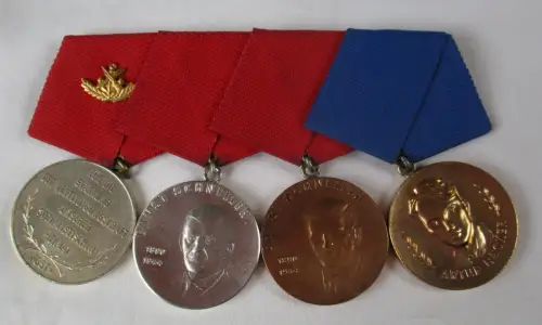 4er Spange DDR Medaille Ernst Schneller GST Bronze-Gold + Artur Becker (139699)