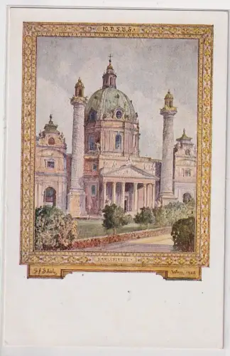 94244 Fest-Postkarte 10. Deutsches Sängerbundesfest Wien 1928 Karlskirche