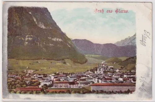 88012 Ak Gruß aus Glarus Schweiz 1901