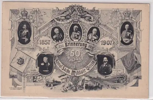 13745 Ak Dresden 50jährige Jubelfeier des K.S.Militärverein 1907