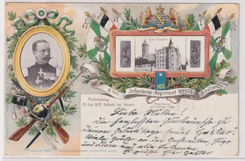 908616 Ak Bautzen 4.K.S. Infanterie Regiment Nr.103, 1904