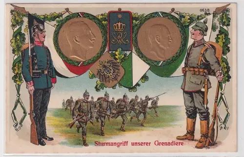20970 Feldpost Ak Dresden Sturmangriff unserer Grenadiere um 1915