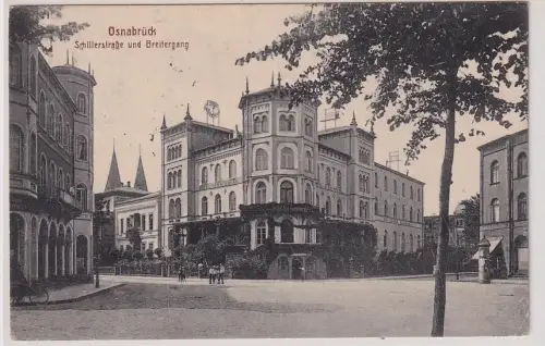 51240 Ak Osnabrück Schillerstrasse und Breitergang 1916