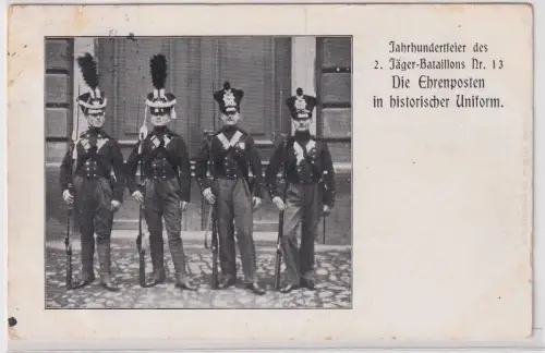 41868 Ak Dresden Jahrhundertfeier 2. Königlich Sächsisches Jäger-Bataillon Nr.13