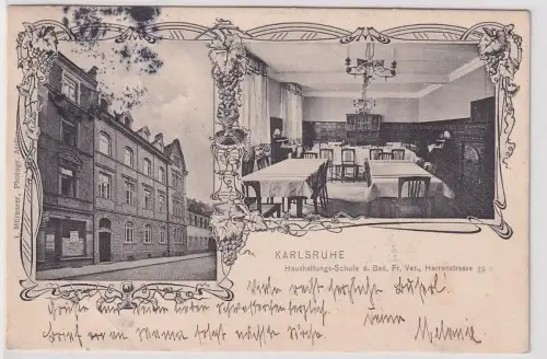 31767 Ak Karlsruhe Haushaltungsschule Herrenstrasse 39, 1905