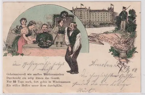 74342 Ak Herzlichen Gruß Dresden vom SchützenRegiment 108, 1903