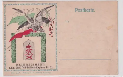 51388 Ak Mein Regiment Riesa 3.K.S. Feld Artillerie Regiment Nr.32