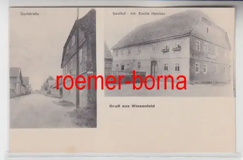 74843 Mehrbild Ak Gruß aus Wiesenfeld Gasthof und Dorfstrasse um 1910