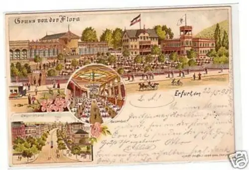 20600 Ak Lithographie Gruß von der Flora Erfurt 1898
