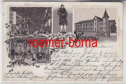 72759 Ak Lithographie Gruß aus dem Wierathal Gasthof um 1900