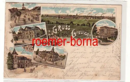 12999 Ak Lithographie Gruss aus Greussen Zum Prinzen Leopold usw. 1898
