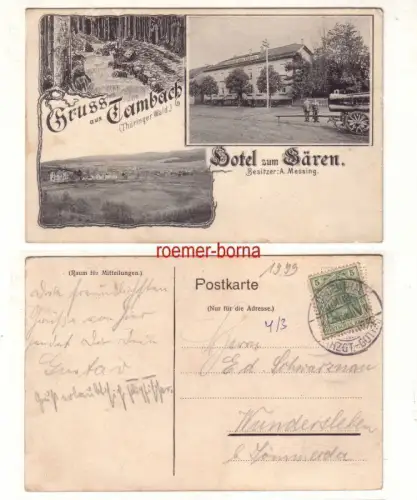 79804 Mehrbild Ak Gruss aus Tambach Thür. Wald Hotel zum Bären 1908