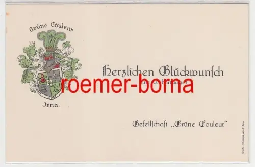 82820 Studentika Ak Jena Gesellschaft 'Grüne Couleur' um 1920