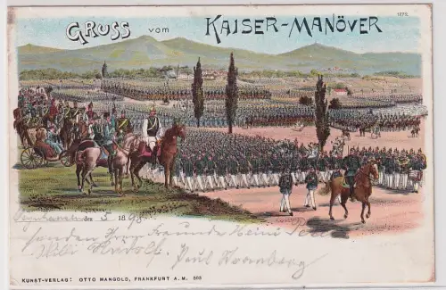 10171 Ak Lithographie Gruss vom Kaiser-Manöver 1898
