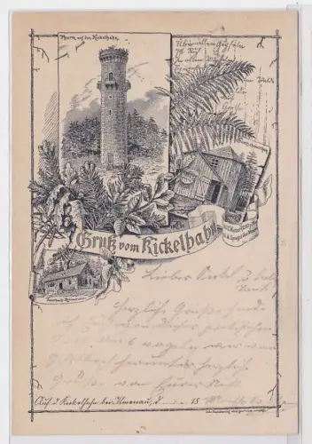92434 Vorläufer Ak Gruß vom Kickelhahn 1892